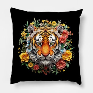 Floral Tiger Pillow