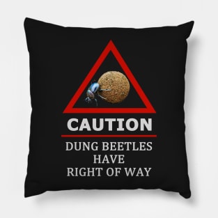 Dung Beetle "Right of Way" Road Sign Pillow