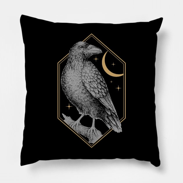 Raven Back Only Pillow by EmrysDesigns