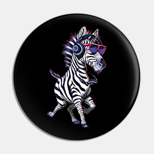 Zebra Social Structures Pin