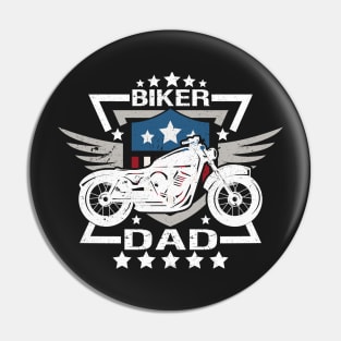 Biker Dad Wings Motorcycle Pin