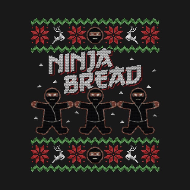 Ugly Christmas Sweater Ninja Bread Gingerbread Man by HolidayoftheWeek