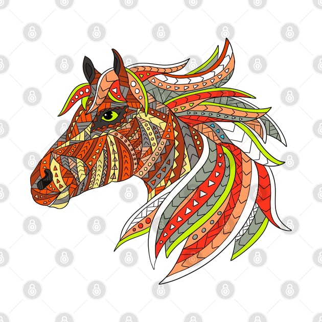 Horse Ethnic Pattern by Tebscooler