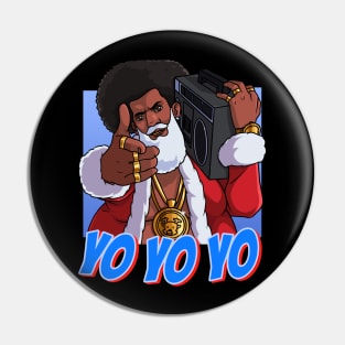 Black Santa Claus Hip Hop Christmas Pin