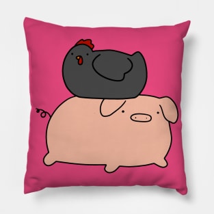 Black Chicken and Piggy Pillow