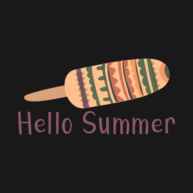 Hello Summer - Multicolored Popsicle Graphic Illustration GC-105-03 by GraphicCharms