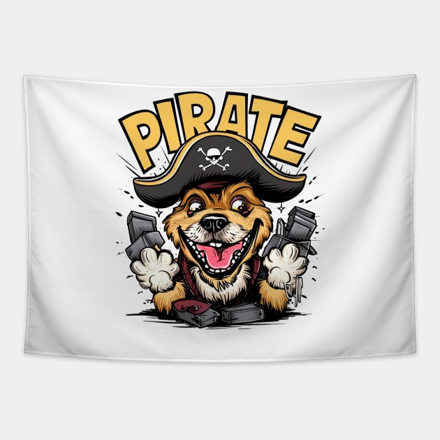Pirate dog Tapestry by zoelewi