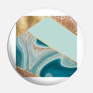 Azure water agate II - glitter layers Pin