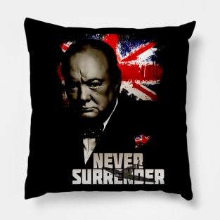 Churchill Never Surrender Pillow