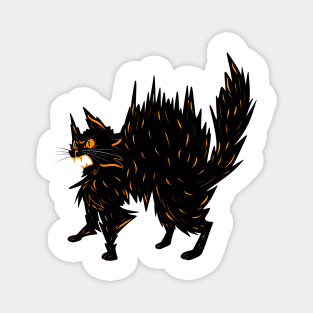 Angry Halloween Black Cat Magnet