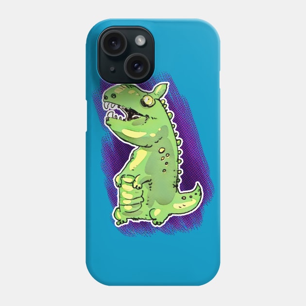 little green dinosaur cartoon Phone Case by anticute