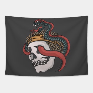 Snake and skull Tapestry