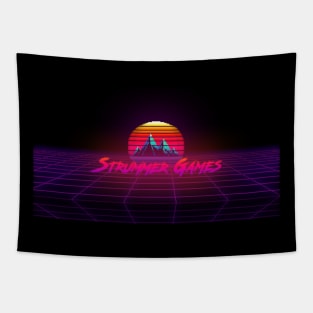 Strummer Games Synthwave Grid Tapestry