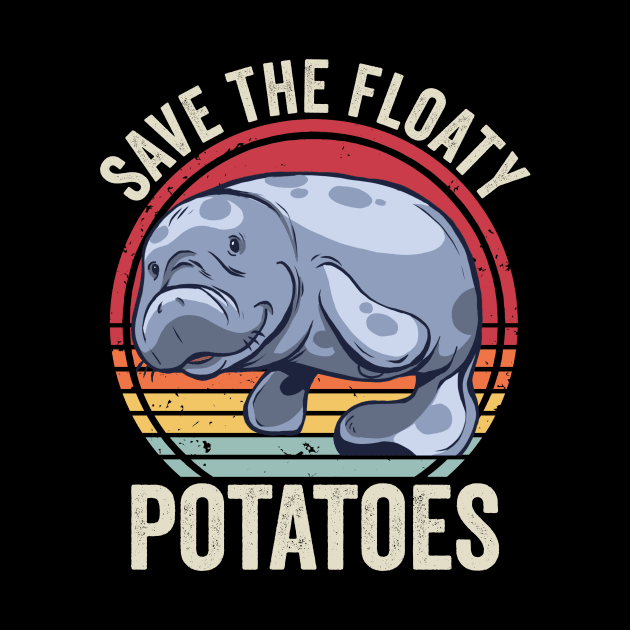 Funny Manatee Save The Floaty Potatoes by Visual Vibes