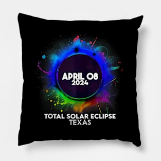 Total Solar Eclipse Texas 2024 Colorful Totality Pillow