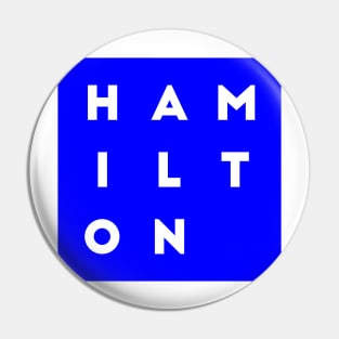 Hamilton | Blue square, white letters | Canada Pin