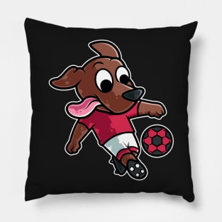 Dog Football Game Day Funny Team Sports Soccer graphic Pillow