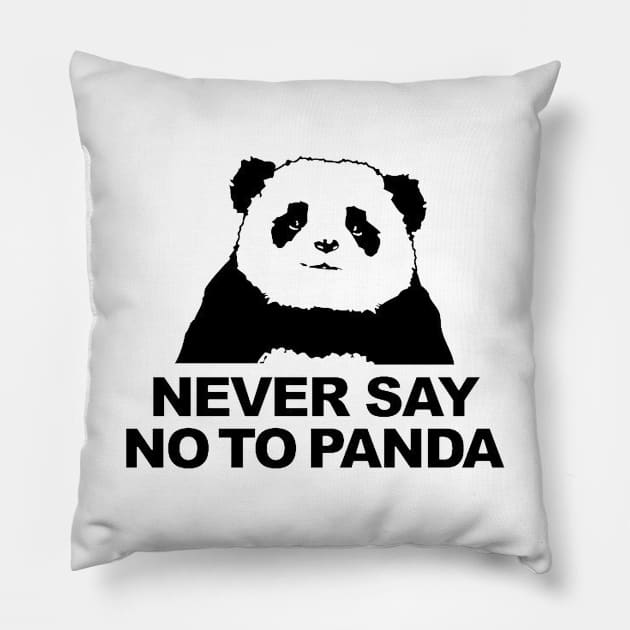 Never Say No To Panda Pillow by raaphaart