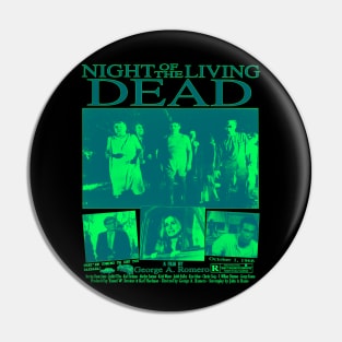 Night of the Living Dead - Horror Classic Spooky Film Poster 1968 (green) Pin