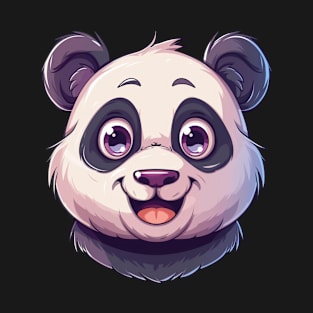 Panda Bear Head Illustration - Panda Bear Japanese T-Shirt