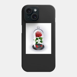 Red Rose Under Dome on White Background Phone Case