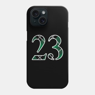 23 Sports Jersey Number Green Black Flannel Phone Case