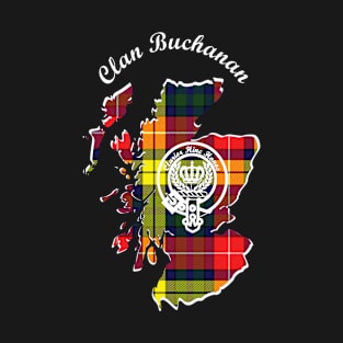 Clan Buchanan Scotland Map Crest T-Shirt