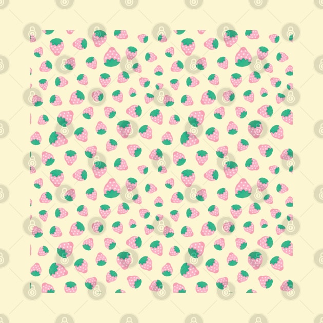 Pink Strawberry Pattern by Velvet Earth