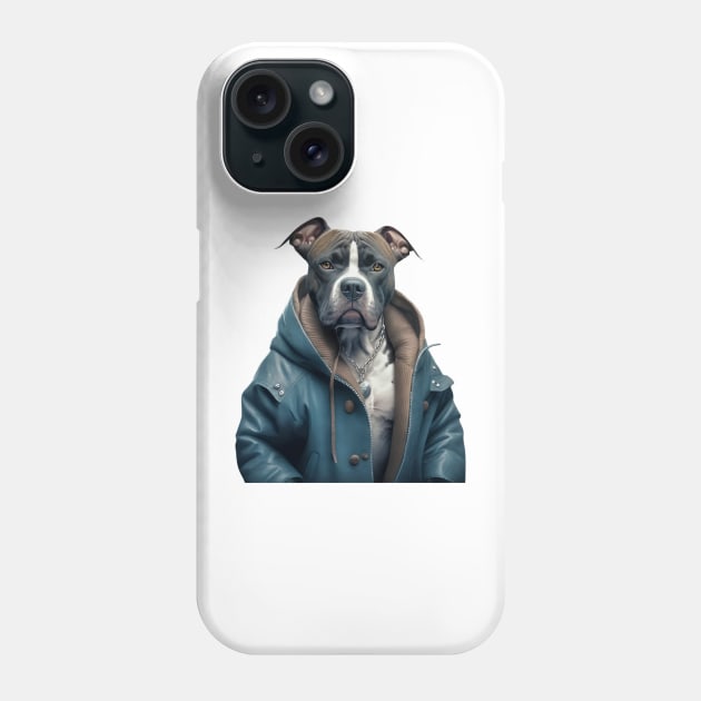 American Staffordshire Terrier Harlem style Phone Case by Unboxed Mind of J.A.Y LLC 