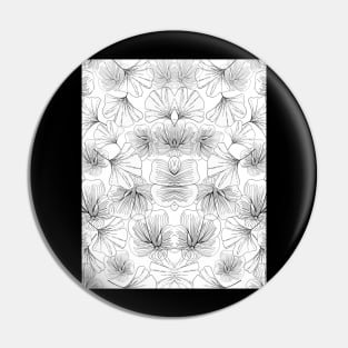 White And Black Flower Pattern Abstract Line Art Graphic Pin