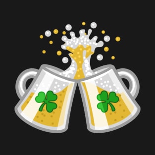 Funny Saint Patricks Day Shamrock and Beer Drinking T-Shirt