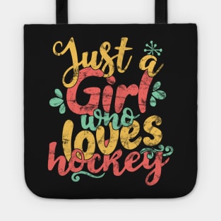 Just A Girl Who Loves Hockey Gift graphic Tote