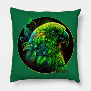 Green Parrot Pillow