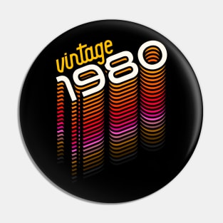 Vintage 1980 ))(( Retro Birthday Year Gift Pin