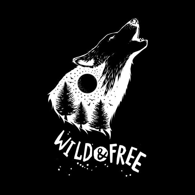 WILD and FREE - Howling WOLF by MADesigns