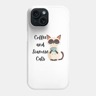 coffee and siamese cats Phone Case