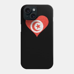 Tunisian Jigsaw Puzzle Heart Design - Gift for Tunisian With Tunisia Roots Phone Case