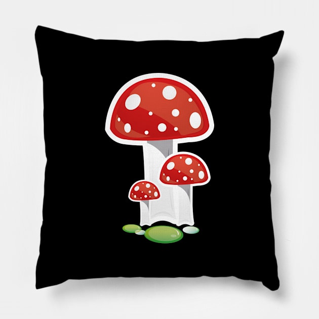 Mushroom vintage plante nature tree Pillow by KMLdesign