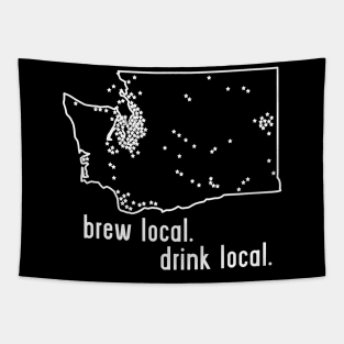 Washington State Brewery Map  Craft Beer Graphic TShirt Tapestry