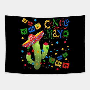 Cinco De Mayo Fun colorful celebration fifth may Mexican style cactus in Sombrero Tapestry