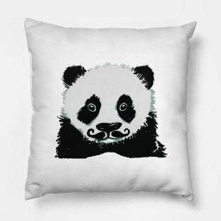 Panda with moustache Pillow