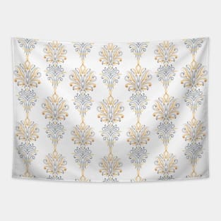 White and Gold Luxury Motifs Vintage Tapestry