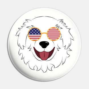 Patriotic Great Pyrenees Pin