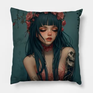 Geisha and skull 93012 Pillow