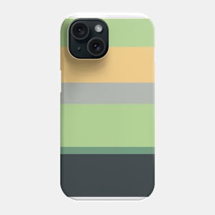 An outstanding harmonization of Silver Foil, Onyx, Oxley, Laurel Green and Sand stripes. Phone Case