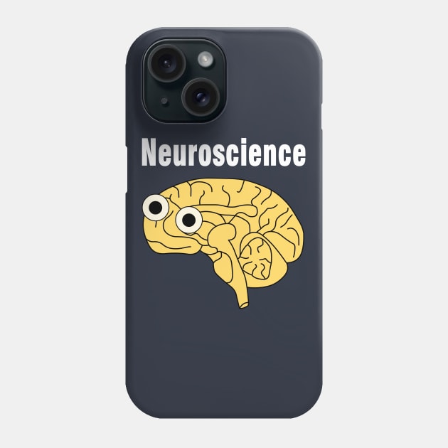 Neuroscience Brain White Text Phone Case by Barthol Graphics