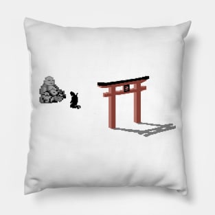 Last Ninja Prayer Pixel Art Pillow