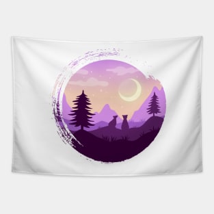 Mountain meditation landscape Tapestry