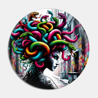 Street Art Medusa Pin