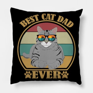 Best Cat Dad Ever Cat Daddy Father Vintage E7 Pillow